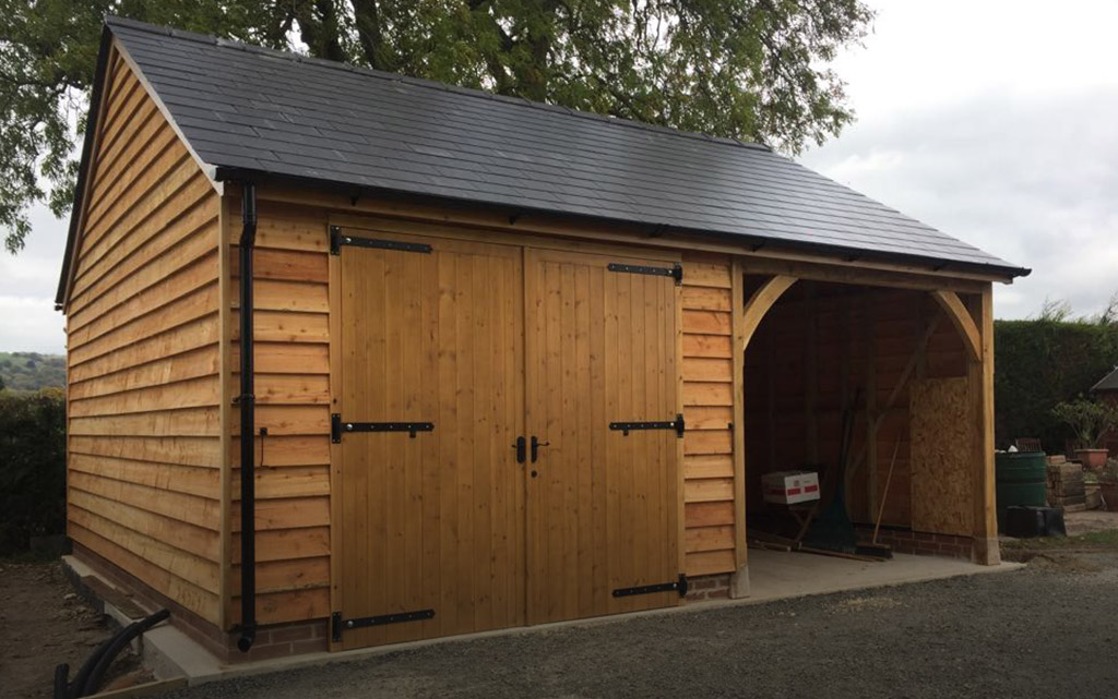 oak timber frame, traditional timber garage